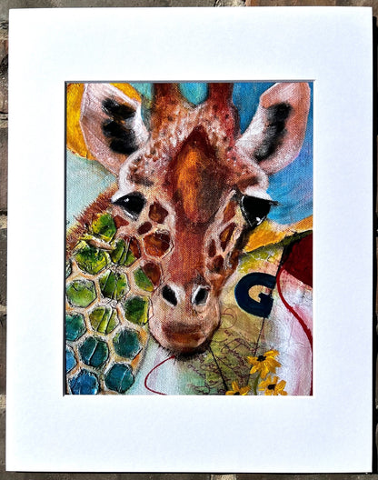 G is for Giraffe matted Giclee art print