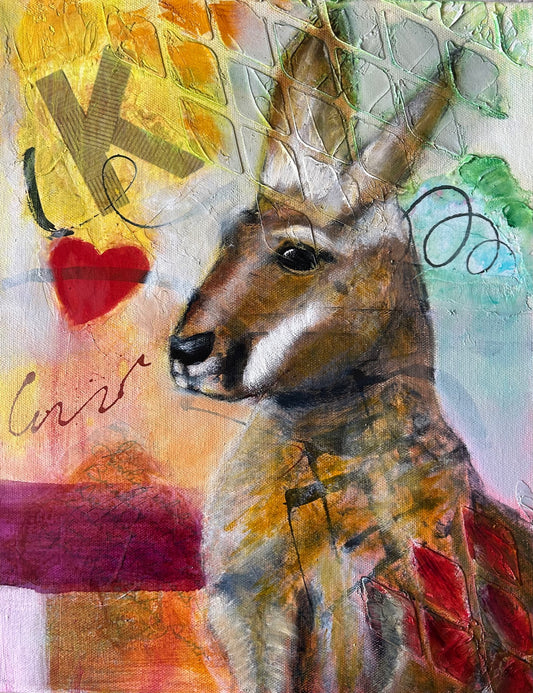 K is for Kangaroo matted Giclee art print